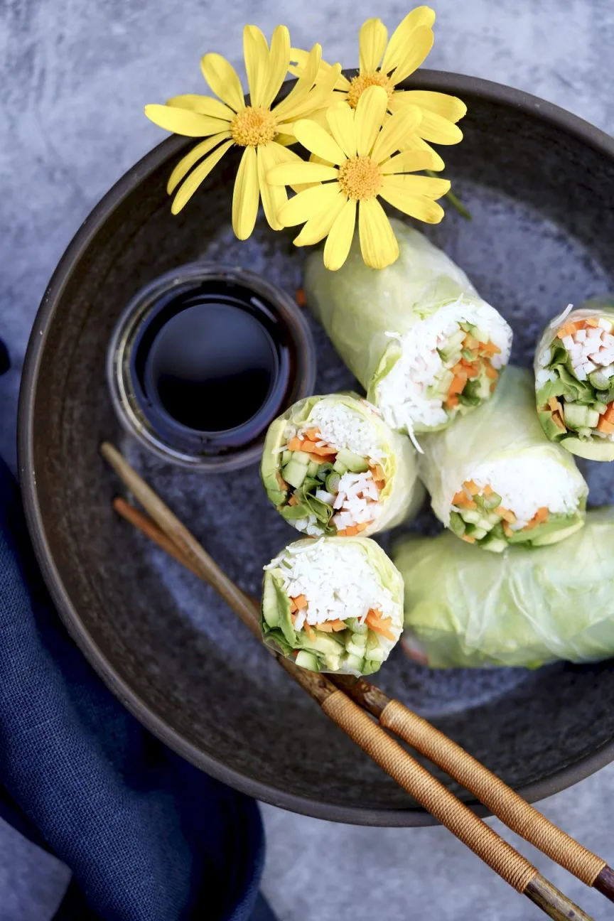 Simple Healthy Crab Summer Rolls Simmer Sauce